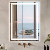 Durx-litecrete Inch Bathroom Vanity Mirror with Dual LED Light Strips