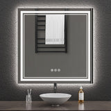 Durx-litecrete Inch Bathroom Vanity Mirror with Dual LED Light Strips