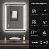 Durx-litecrete Inch Bathroom Vanity Mirror with Dual LED Light Strips