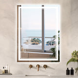 Durx-litecrete Inch Bathroom Vanity Mirror with Dual LED Light Strips