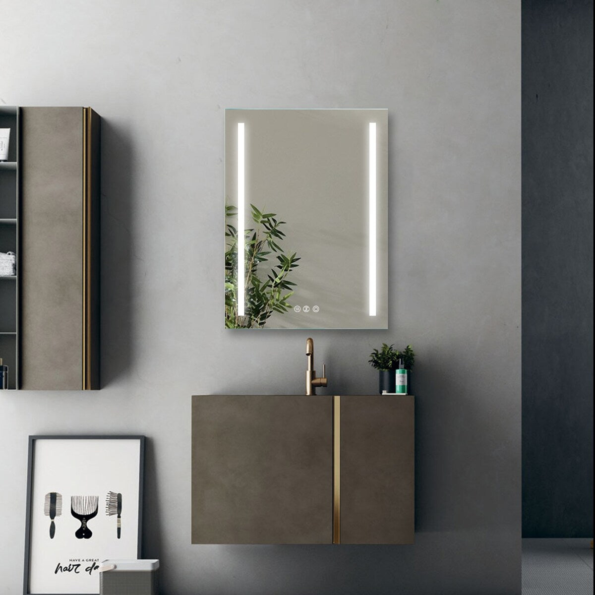 24 x 32 Inch LED Bathroom Mirror with Light, Dimmable Anti-Fog Wall Mounted Vanity Mirror - 32x24 inches
