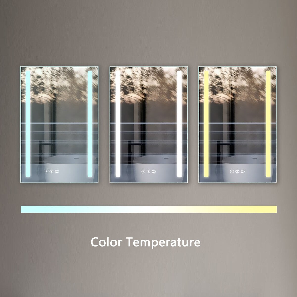 24 x 32 Inch LED Bathroom Mirror with Light, Dimmable Anti-Fog Wall Mounted Vanity Mirror - 32x24 inches