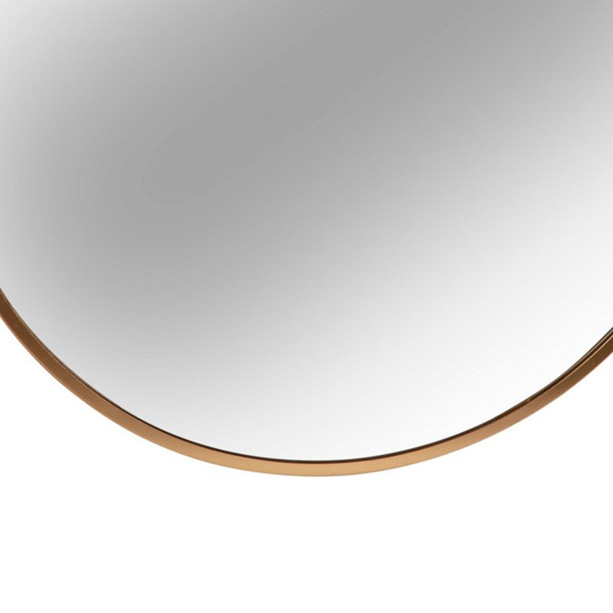 24.25 Inches Round Metal Wall Mirror with Beaded Hanger, Gold