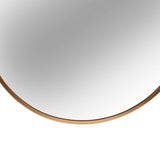 24.25 Inches Round Metal Wall Mirror with Beaded Hanger, Gold
