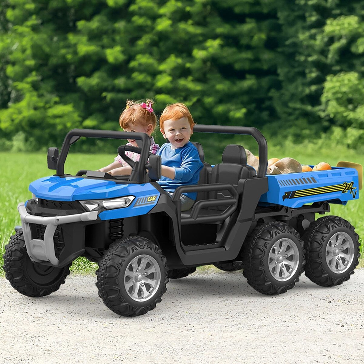 24V 2-Seater Ride-On Dump Truck For Kids With Remote Control