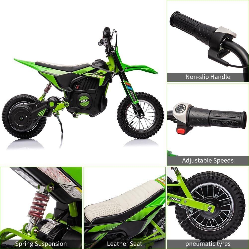 24V 7ah Kids Ride on Motorcycle,13.6MPH Fast Speed