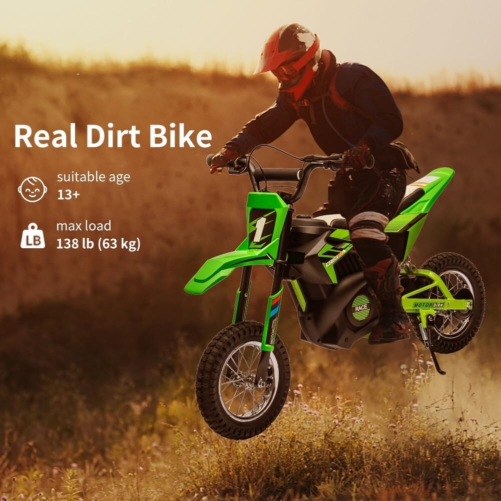 24V 7ah Kids Ride on Motorcycle,13.6MPH Fast Speed