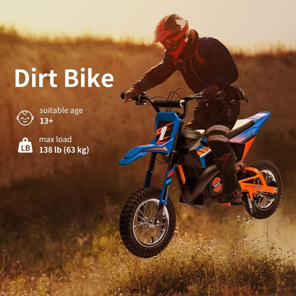 24V 7ah Kids Ride on Motorcycle,13.6MPH Fast Speed