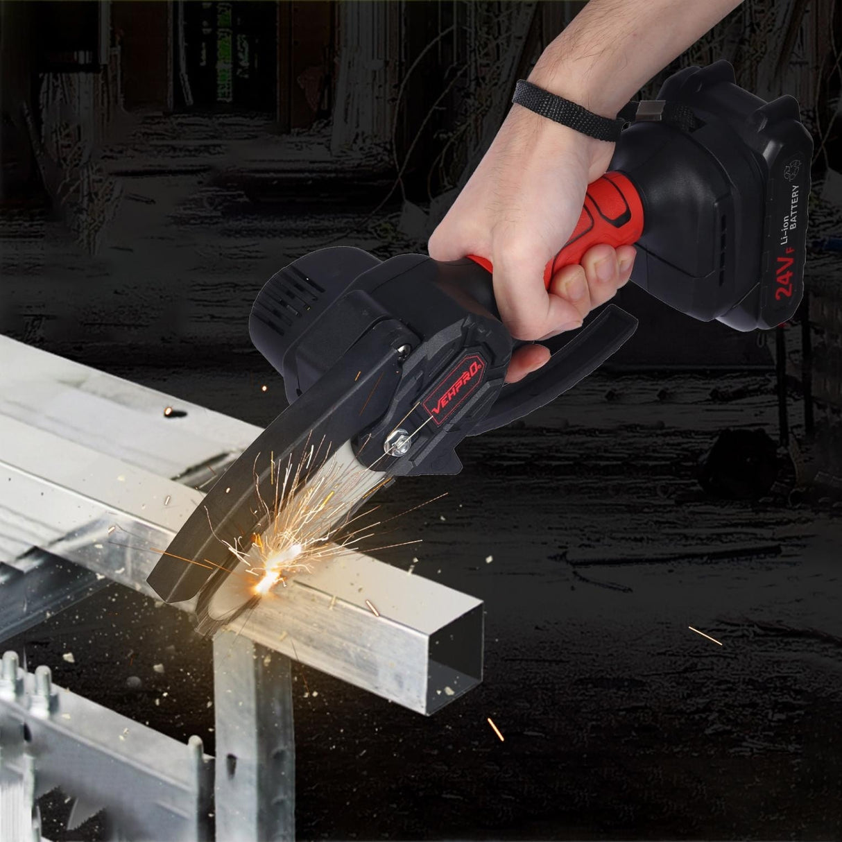 24V Electric Cordless Saw Woodworking Electric Chain Saw Wood Cutter - N/A
