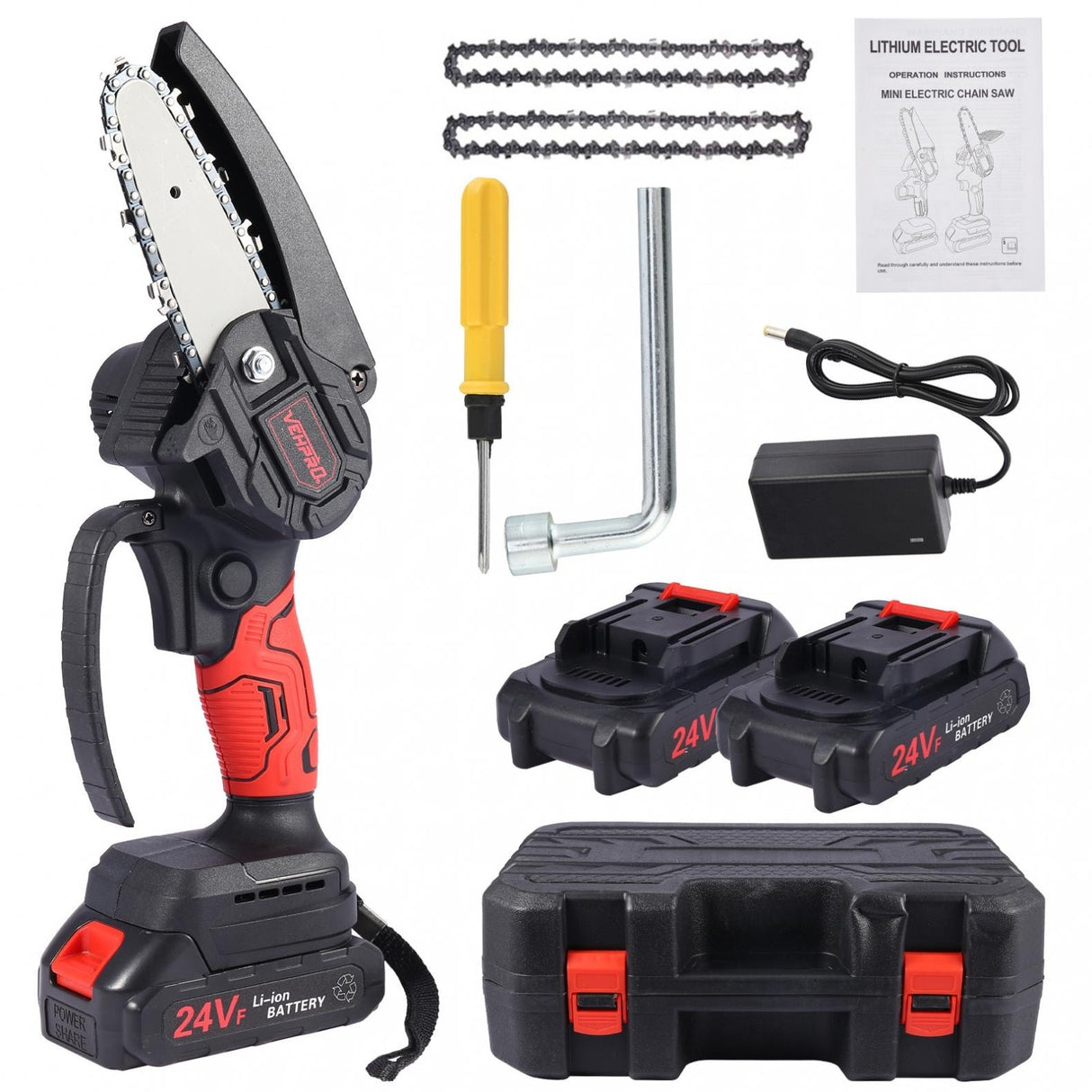 24V Electric Cordless Saw Woodworking Electric Chain Saw Wood Cutter - N/A