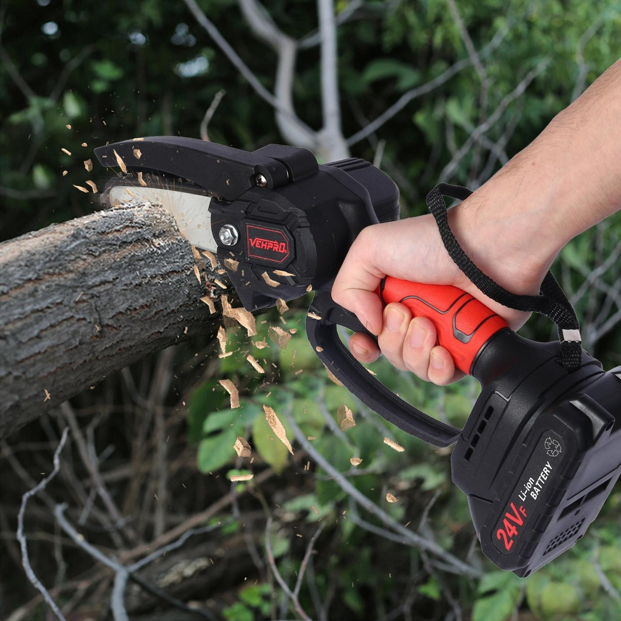 24V Electric Cordless Saw Woodworking Electric Chain Saw Wood Cutter - N/A