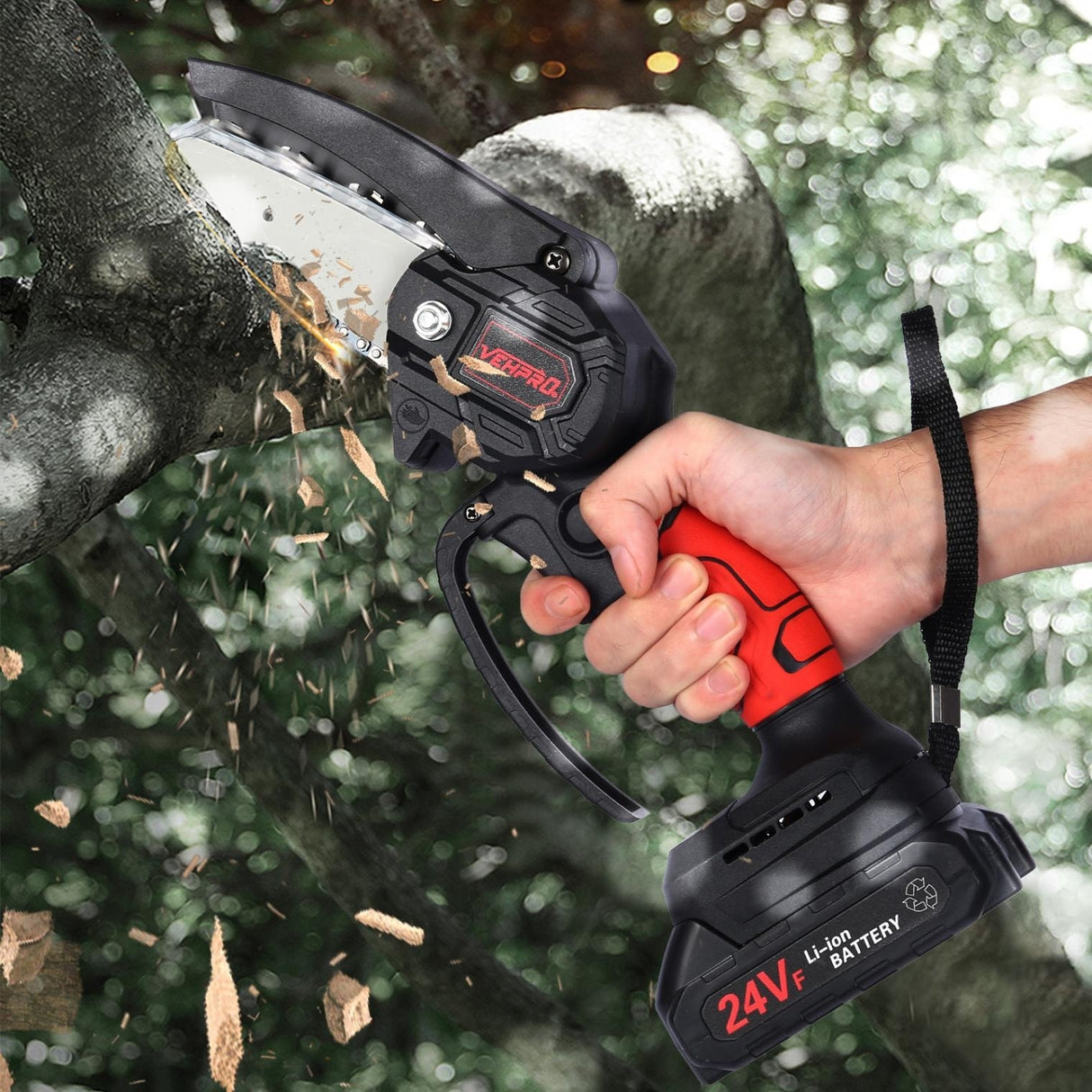 24V Electric Cordless Saw Woodworking Electric Chain Saw Wood Cutter - N/A