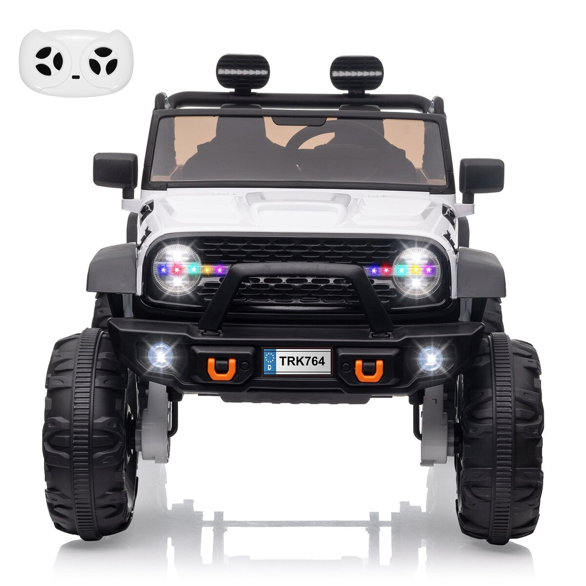24V Kids Ride on Truck with Remote Control, 4 Motors, 7Ah Battery, Seat Width 2 Seater Electric Ride Toy