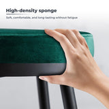 24" Bar Stools Set of 4 for Kitchen Island, Swivel Round Counter Height Stool with Golden Metal Footrest,4PCS Blue - 4PCS