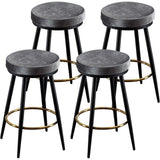 24" Bar Stools Set of 4 for Kitchen Island, Swivel Round Counter Height Stool with Golden Metal Footrest,4PCS Blue - 4PCS