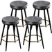 24" Bar Stools Set of 4 for Kitchen Island, Swivel Round Counter Height Stool with Golden Metal Footrest,4PCS Blue - 4PCS