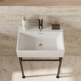 24" Bathroom Ceramic Console Sink with Overflow