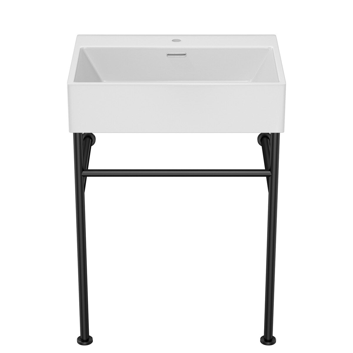 24" Bathroom Ceramic Console Sink with Overflow