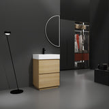 24" Bathroom Vanities with Single Sink Combo, Undermount Sink Cabinet with Double drawer, Freestanding Cabinet,Engineering wood