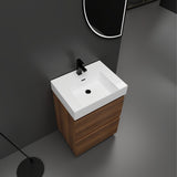 24" Bathroom Vanities with Single Sink Combo, Undermount Sink Cabinet with Double drawer, Freestanding Cabinet,Engineering wood