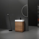 24" Bathroom Vanities with Single Sink Combo, Undermount Sink Cabinet with Double drawer, Freestanding Cabinet,Engineering wood