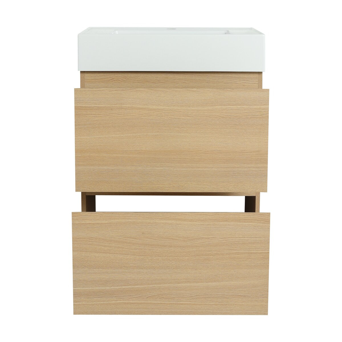 24" Bathroom Vanities with Single Sink Combo, Undermount Sink Cabinet with Double drawer, Freestanding Cabinet,Engineering wood
