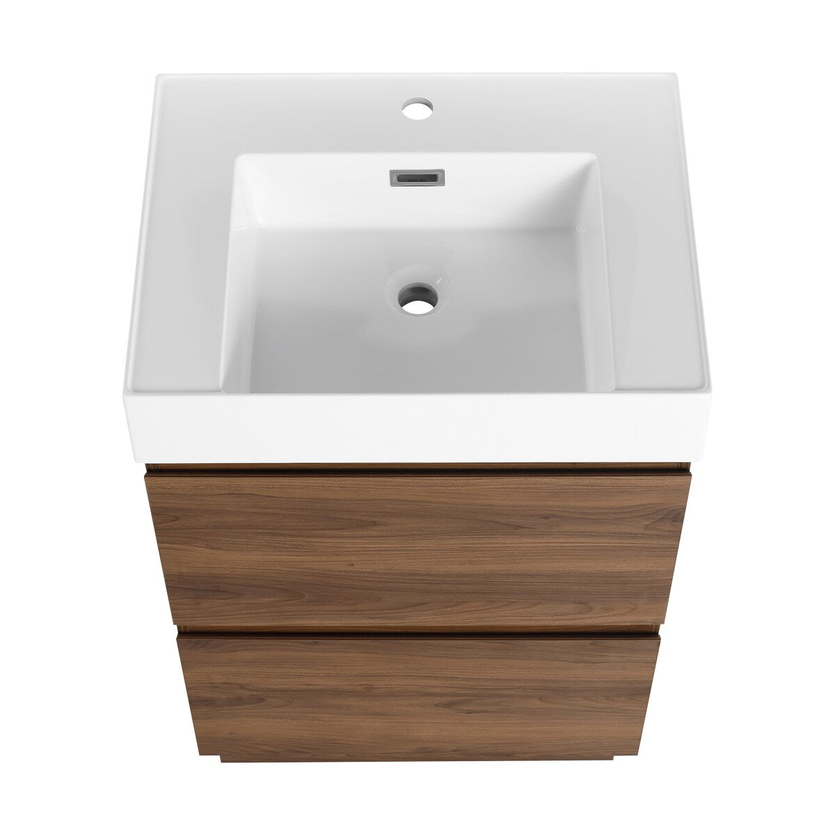 24" Bathroom Vanities with Single Sink Combo, Undermount Sink Cabinet with Double drawer, Freestanding Cabinet,Engineering wood