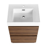 24" Bathroom Vanities with Single Sink Combo, Undermount Sink Cabinet with Double drawer, Freestanding Cabinet,Engineering wood