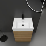 24" Bathroom Vanities with Single Sink Combo, Undermount Sink Cabinet with Double drawer, Freestanding Cabinet,Engineering wood