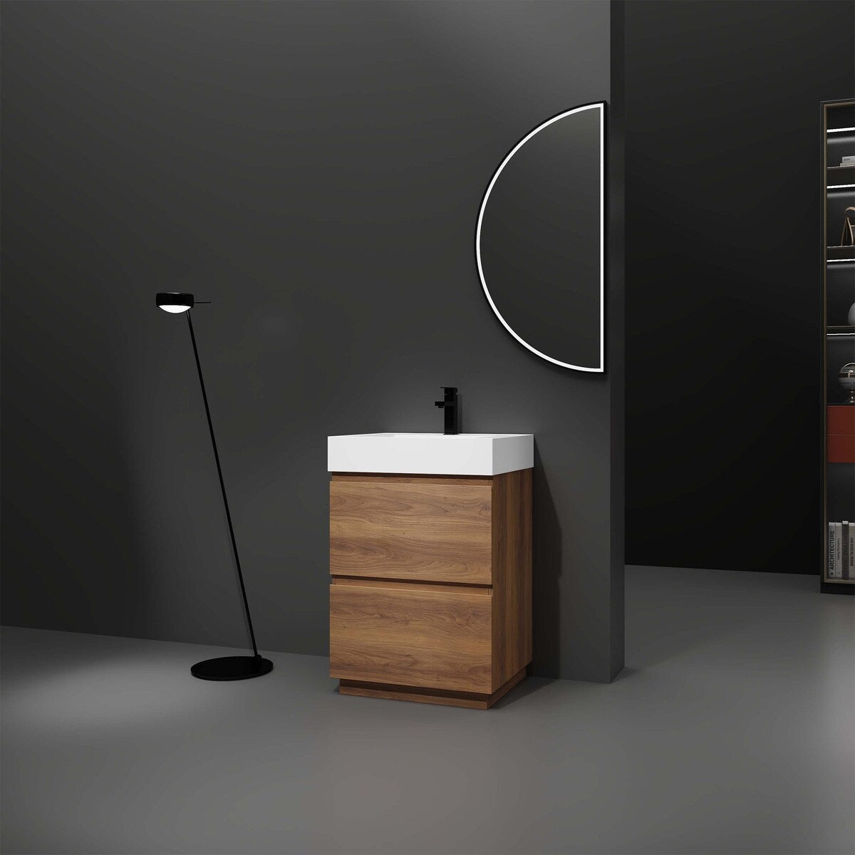 24" Bathroom Vanities with Single Sink Combo,Engineering wood