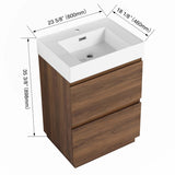 24" Bathroom Vanities with Single Sink Combo,Engineering wood