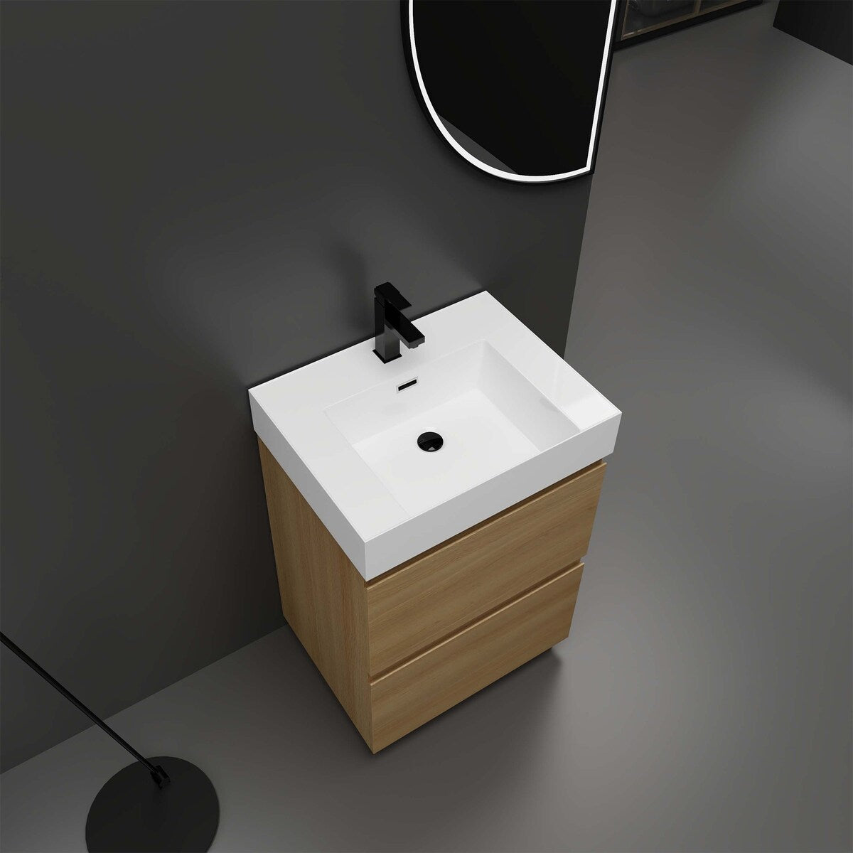 24" Bathroom Vanities with Single Sink Combo,Engineering wood