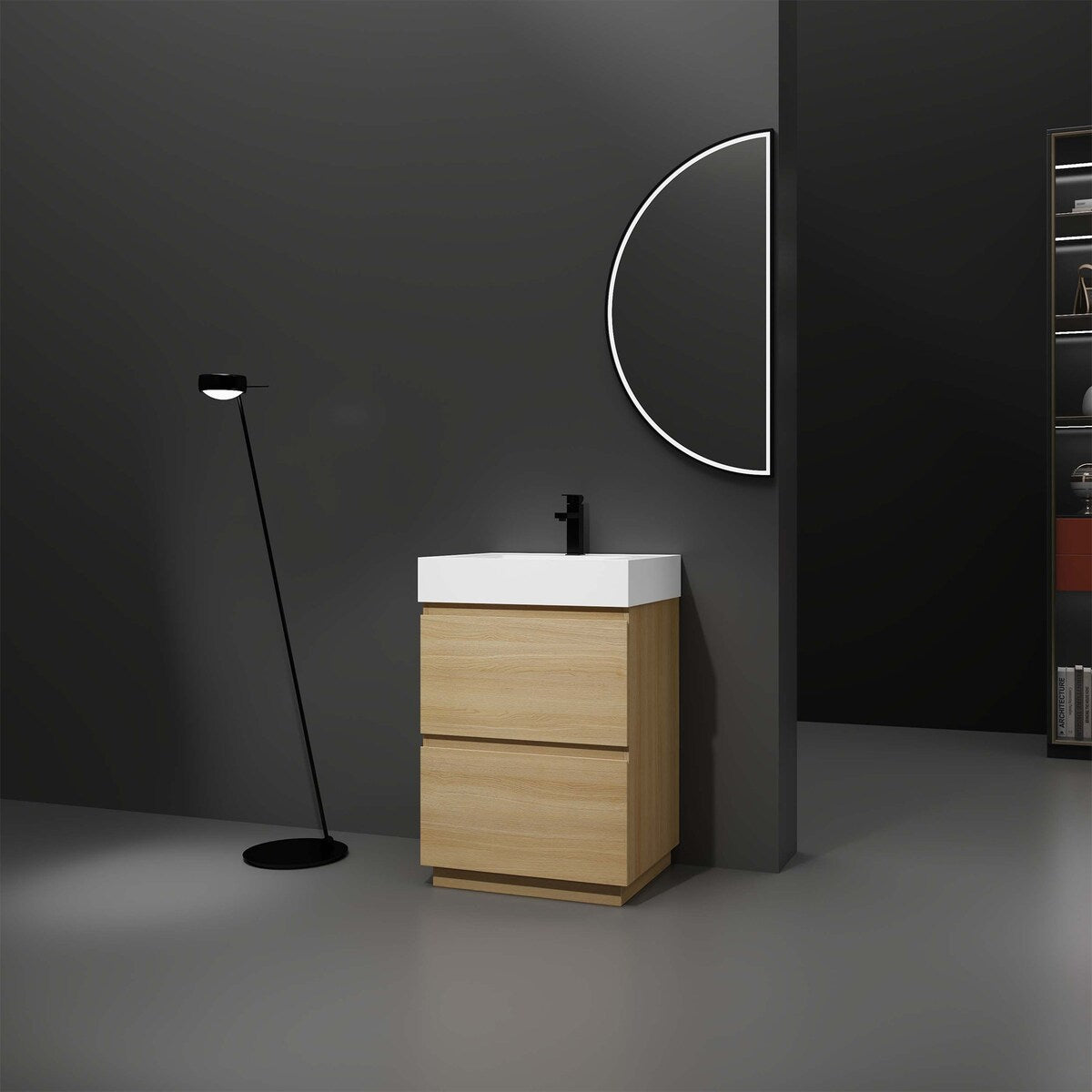 24" Bathroom Vanities with Single Sink Combo,Engineering wood