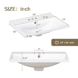 24" Bathroom Vanity With Sink, Drawer and Open Shelf