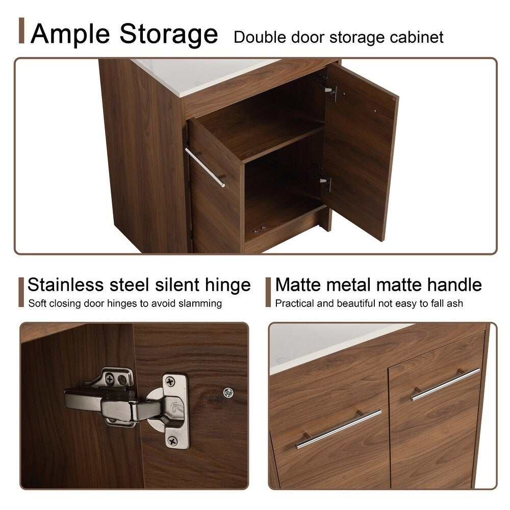 24" Bathroom Vanity with Sink, 24 Inches FreeStanding Vanity, Modern Sink Vanity Combo, Floor Stand Vanity