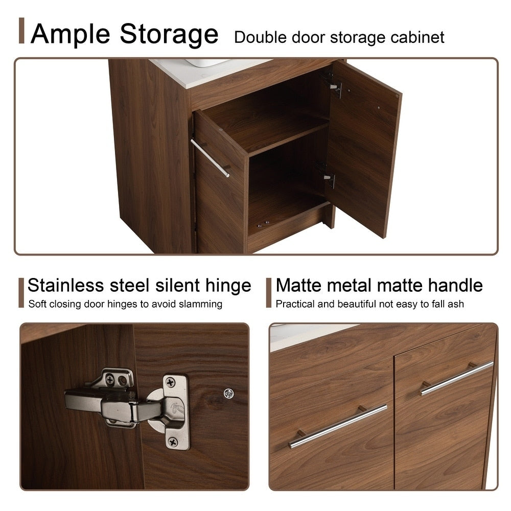 24" Bathroom Vanity with Sink, 24 Inches FreeStanding Vanity, Modern Sink Vanity Combo, Floor Stand Vanity