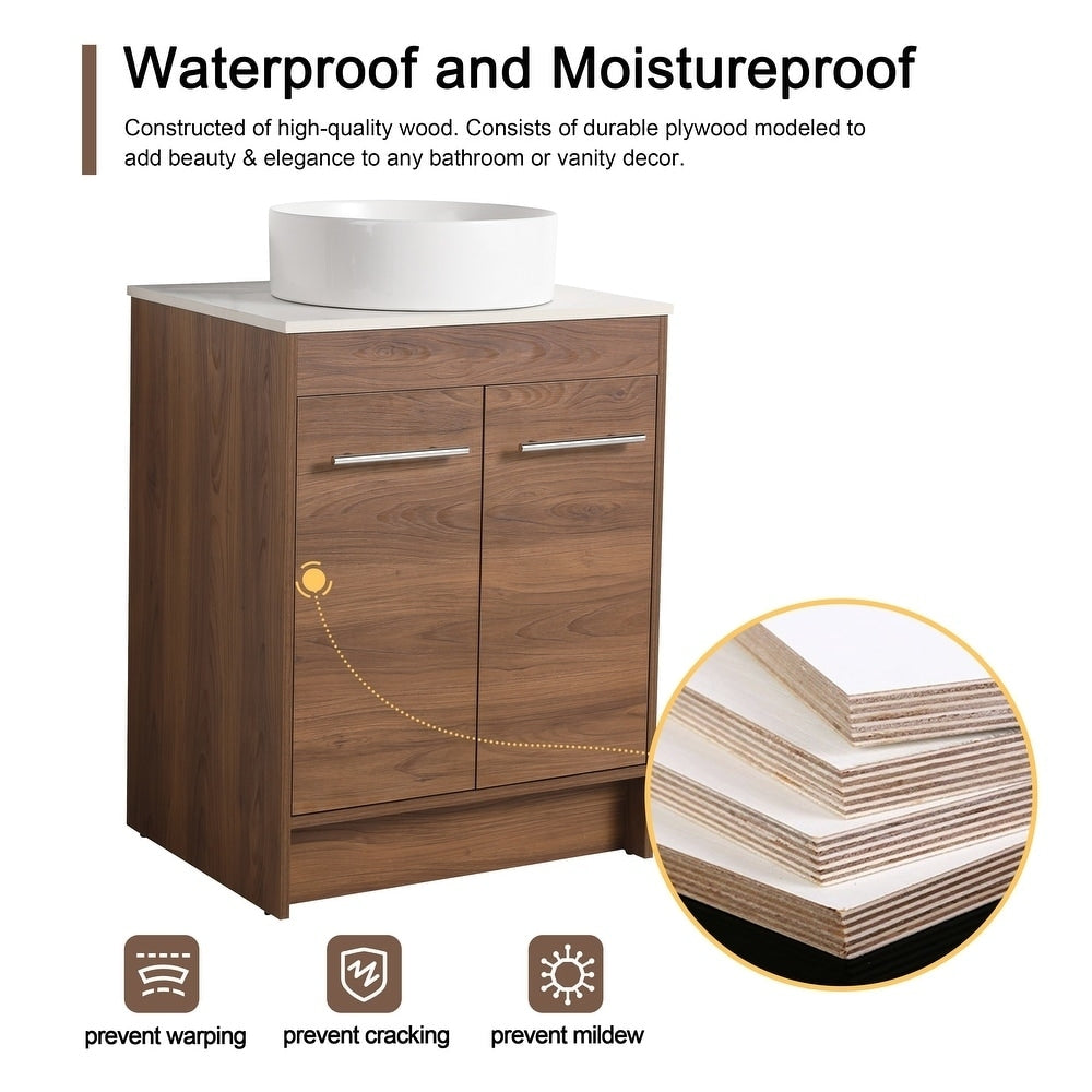 24" Bathroom Vanity with Sink, 24 Inches FreeStanding Vanity, Modern Sink Vanity Combo, Floor Stand Vanity