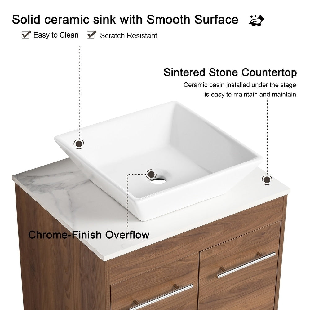 24" Bathroom Vanity with Sink, 24 Inches FreeStanding Vanity, Modern Sink Vanity Combo, Floor Stand Vanity