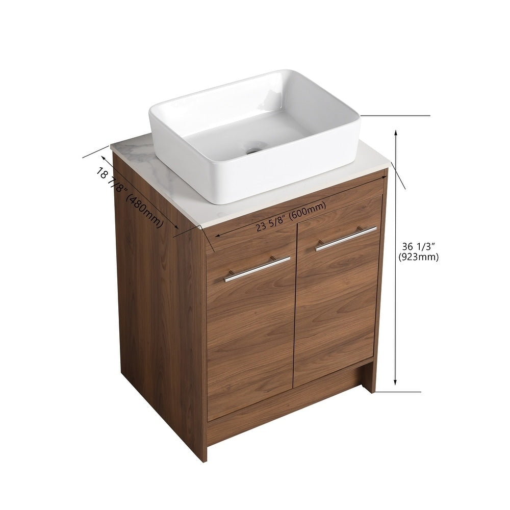 24" Bathroom Vanity with Sink, 24 Inches FreeStanding Vanity, Modern Sink Vanity Combo, Floor Stand Vanity