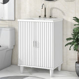 24" Bathroom Vanity with Sink,Bathroom Vanity Cabinet with Two Doors,Adjustable Shelves,Solid Wood and MDF