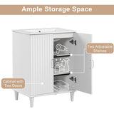 24" Bathroom Vanity with Sink,Bathroom Vanity Cabinet with Two Doors,Adjustable Shelves,Solid Wood and MDF