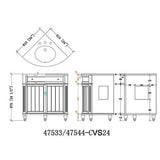 24-inch Benton Collection Triadsville Slim Corner Bathroom Sink Vanity