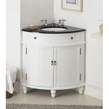 24-inch Benton Collection Triadsville Slim Corner Bathroom Sink Vanity