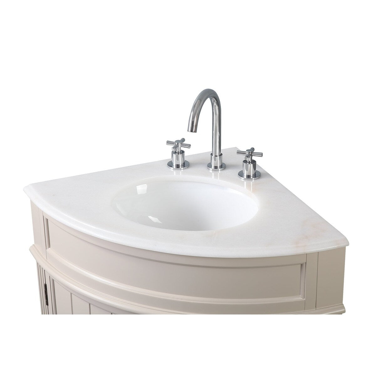 24-inch Benton Collection Triadsville Slim Corner Bathroom Sink Vanity