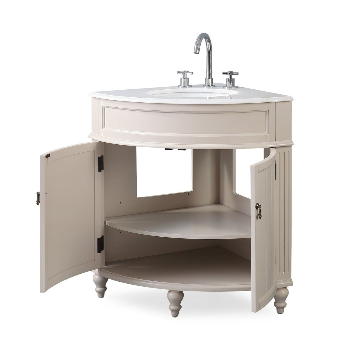 24-inch Benton Collection Triadsville Slim Corner Bathroom Sink Vanity