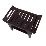 24" DecoTeak Tranquility Shower Bench With Large Storage Shelf & LiftAide Arms- WoodLand Brown Finish