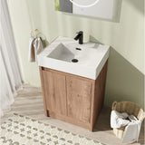 24" FreeStanding Bathroom Vanity with Sink, Floor Stand Bathroom Vanity with Soft Close Door and Shelf