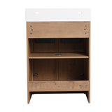 24" FreeStanding Bathroom Vanity with Sink, Floor Stand Bathroom Vanity with Soft Close Door and Shelf