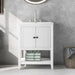 24" Grey Modern Sleek Bathroom Vanity Elegant Ceramic Sink with Solid Wood Frame Open Style Shelf