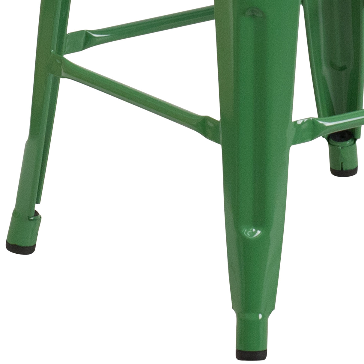 24" High Backless Metal Indoor-Outdoor Counter Height Stool w/Square Seat
